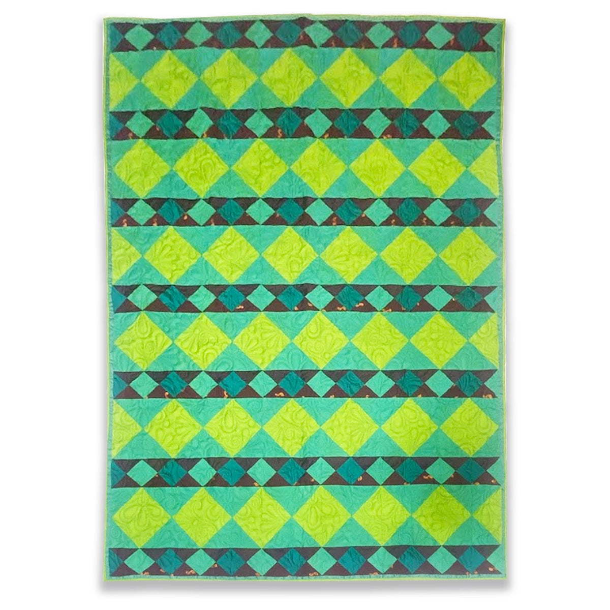 Single Bed Quilt: Blue Green Saree