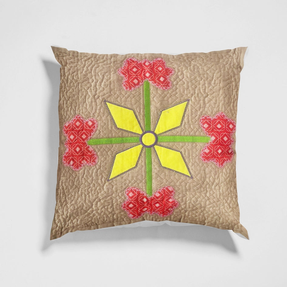 Lilly CUSHION COVER: Red and Yellow Flower