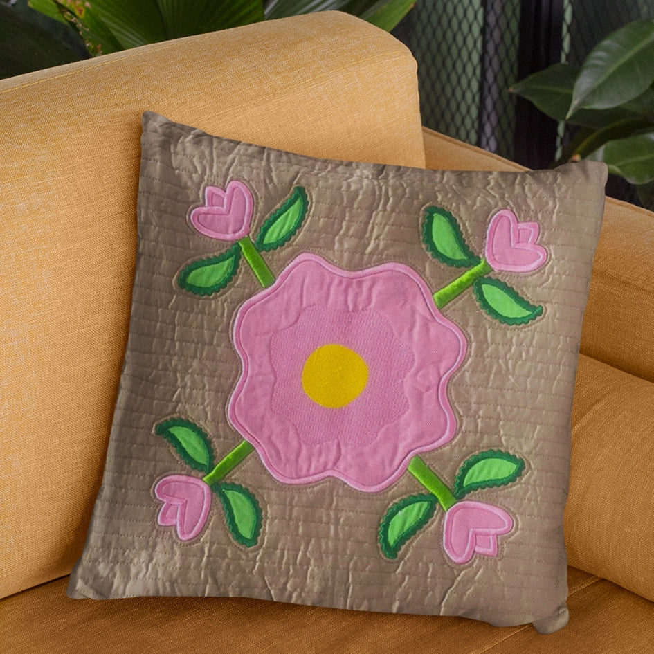 Lilly CUSHION COVER: Pink Flower and Buds