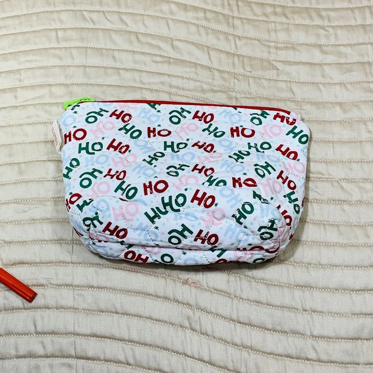 Daisy Pouches: Set of 2: Ho Ho Ho! Christmas White Red Green