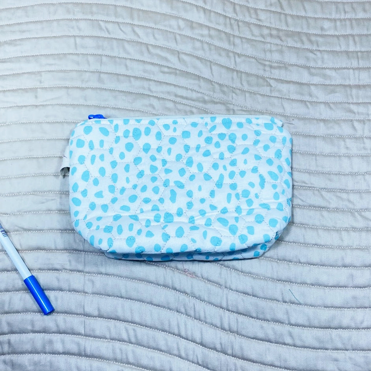 Daisy Pouches: Set of 3: Blue White Animal Spots