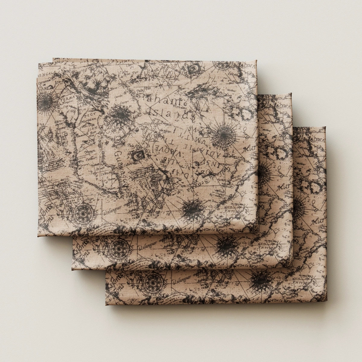 BAANI FABRICS : Dark Brown Maps