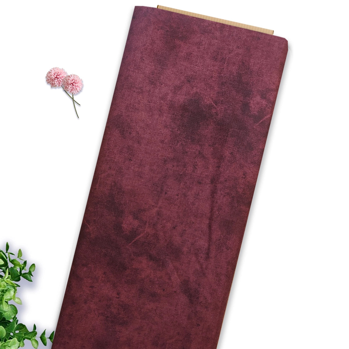 BAANI FABRICS : Tone on tone Maroon