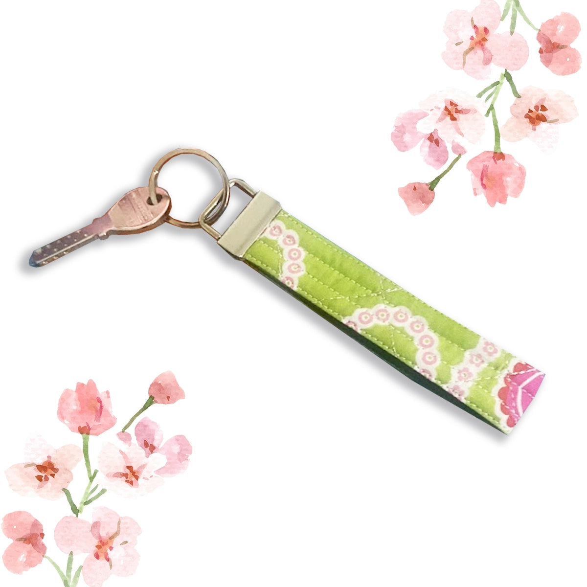 Snowdrop Keychain: Green Floral