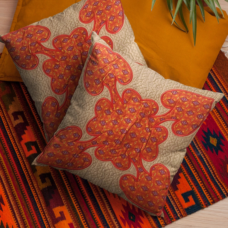 Lilly CUSHION COVER: Orange Floral