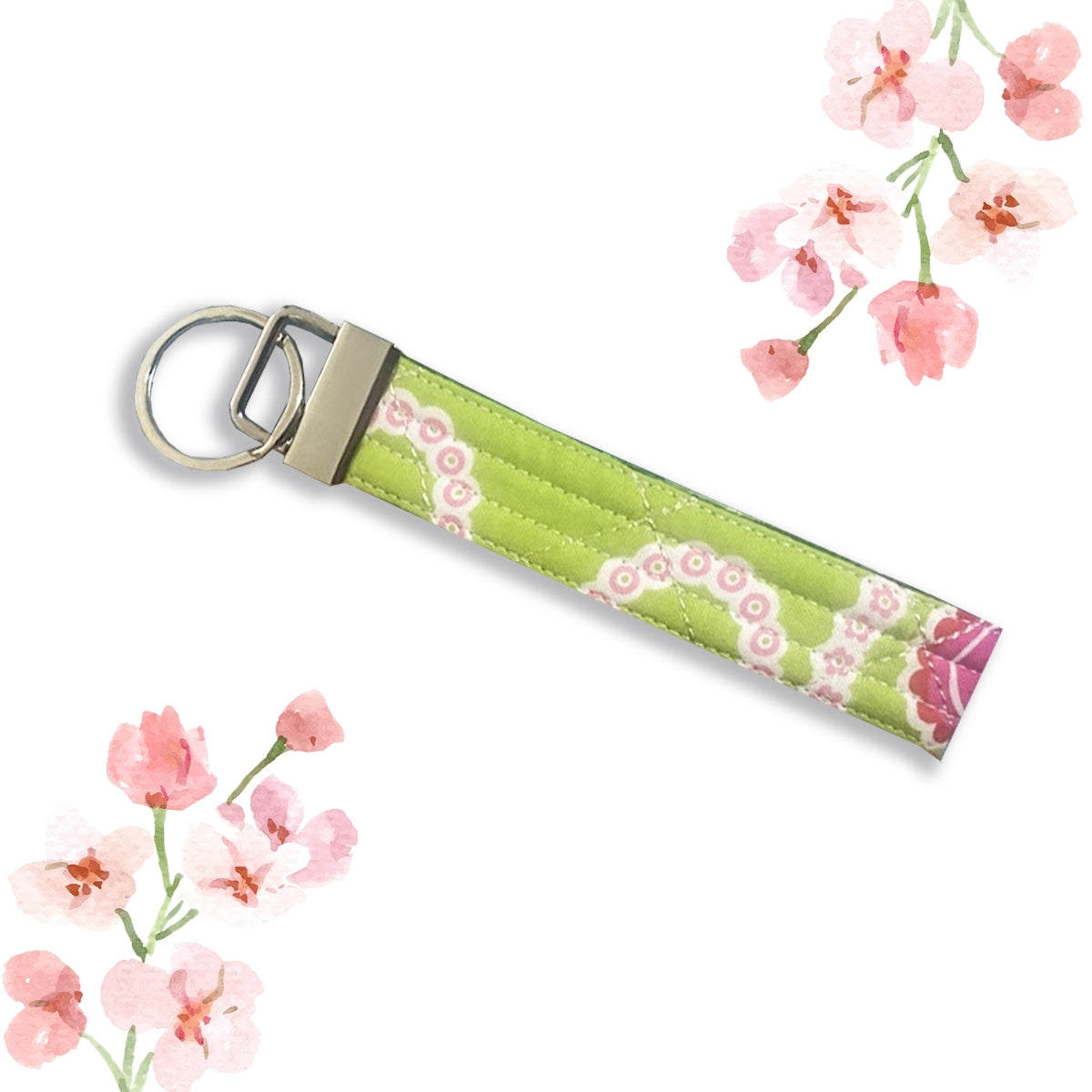 Snowdrop Keychain: Green Floral