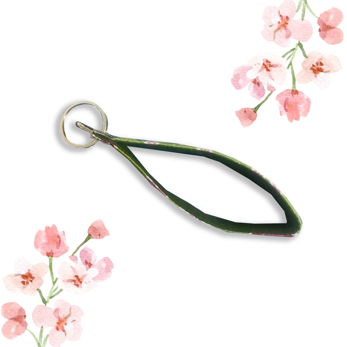 Snowdrop Keychain: Green Floral