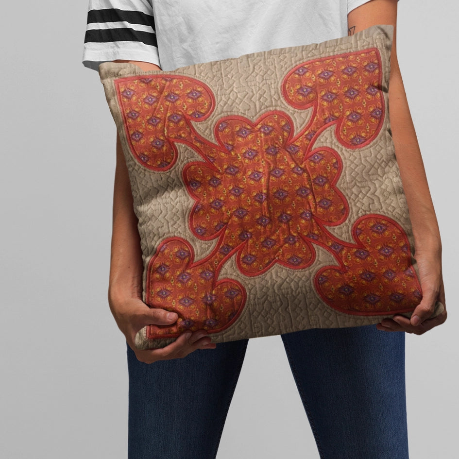 Lilly CUSHION COVER: Orange Floral