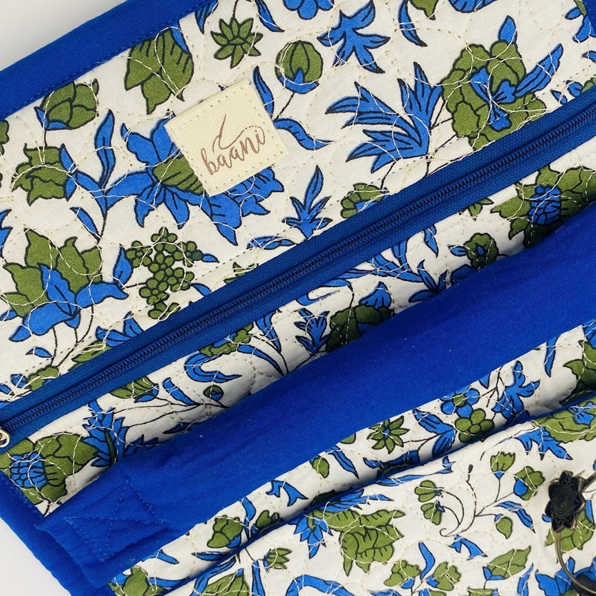 Buttercup Jewellery Pouch: Blue Green Floral