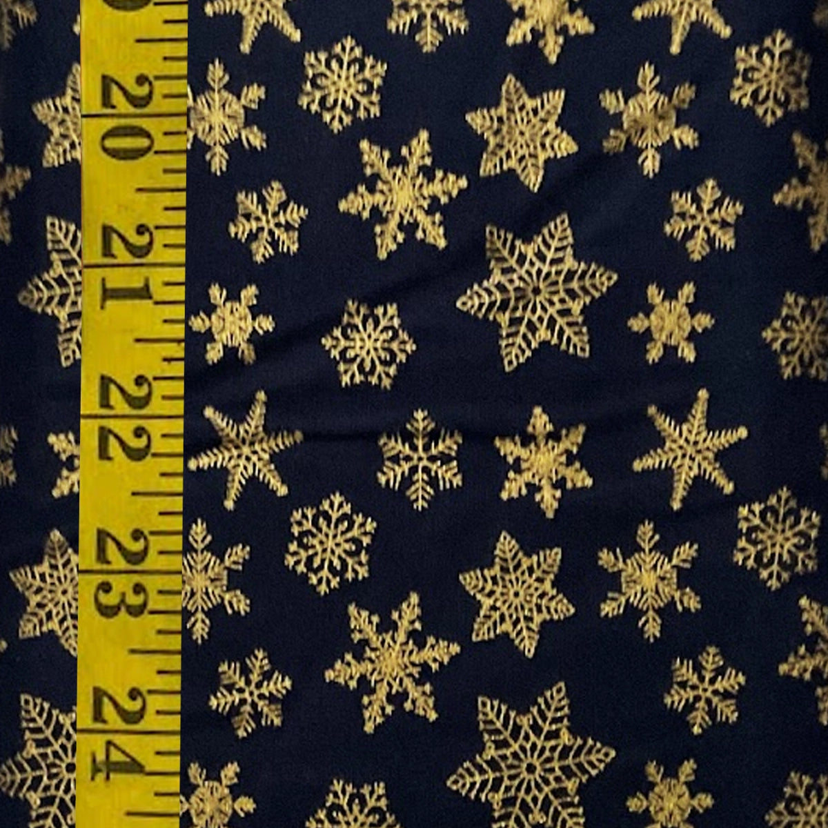 BAANI CHRISTMAS: Gold Snowflakes on Dark Blue