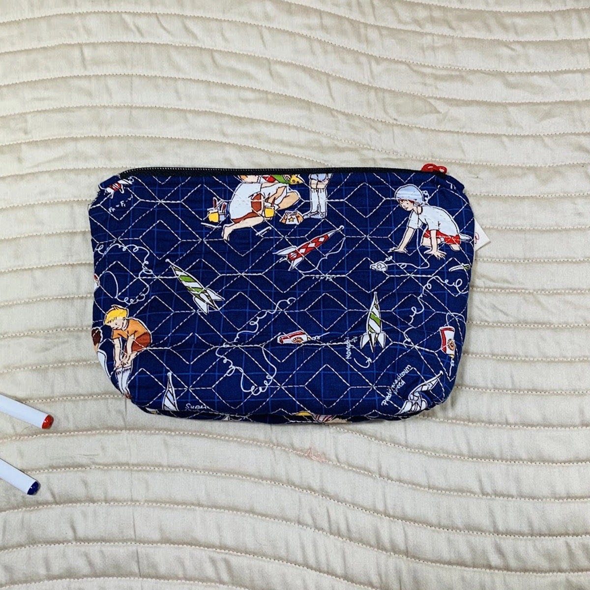 Daisy Pouches: Set of 3: Space Kids Dark Blue