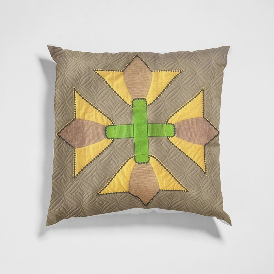 Lilly CUSHION COVER: Yellow Floral Criss Cross